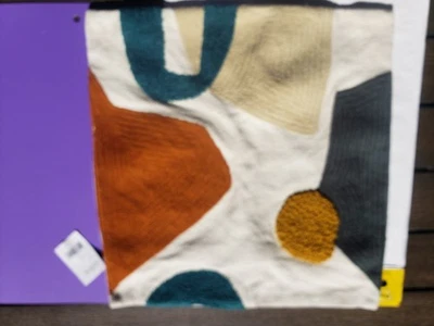 18 x 18 Boho Style Throw Pillow Cover by Surya  Multi Color Geometric Textured - Image 1 of 4