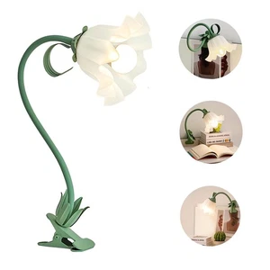 Lampada da Tavolo con Clip Fiore,Luce da Lettura LED Rotazione 360° Clip sulla Luce,Regolazione... - Foto 1 di 6