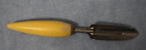 Vintage Androck Peeler Corer Kitchen Tool w/ Wooden Yellow Handle & Stainless - Picture 1 of 2