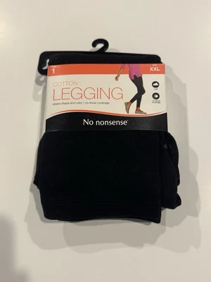 Legging de algodón No Nonsense negro talla XXL para mujer suave elástico cobertura sin presentación Foto 1 de 2