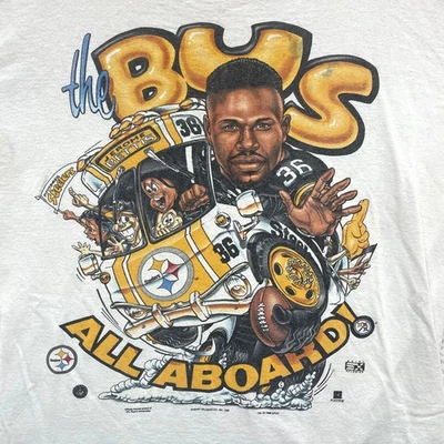 Camiseta Jerome Bettis The Bus Caricature Pittsburgh Steelers reimpresión AN53482 Foto 1 de 2