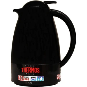 Thermos Patio Caraffa Nera 1.0L Vetro Caraffa Isolata Sottovuoto per Caldo Freddo - Foto 1 di 3