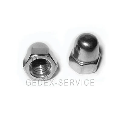 Hutmuttern DIN 1587 M3 bis M27 EDELSTAHL A2 Hutmutter Sechskant Muttern GEDEX - Bild 1 von 4