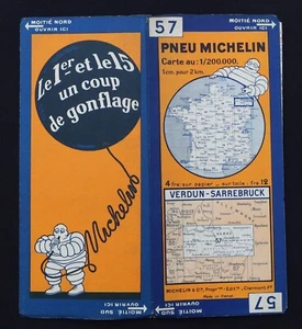 Tarjeta MICHELIN 57 VERDUN SARREBRUCK 1930 Guía Bibendum neumáticos mapa - Imagen 1 de 1