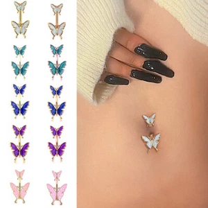1 PC Fashion Butterfly Belly Navel Rings Sexy Bell Button Body Piercing Jewelry - Picture 1 of 19