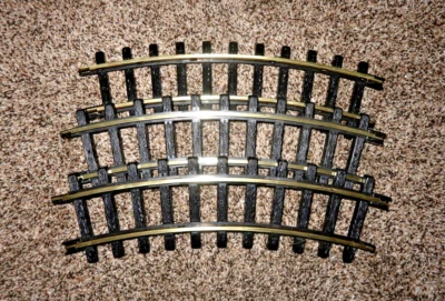 New Bright Holiday Express 3 CURVE TRACKS 384 series POLISHED train track - Image 1 of 4