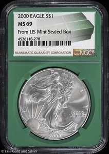 2000 $1 American Silver Eagle NGC MS 69 | From US Mint Sealed Box UNC BU - Picture 1 of 4