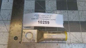 L25048 1 HOLE LOT OF 1 Yellow 250 MCM CU Cable Wire Compression Lug NSI - Picture 1 of 3