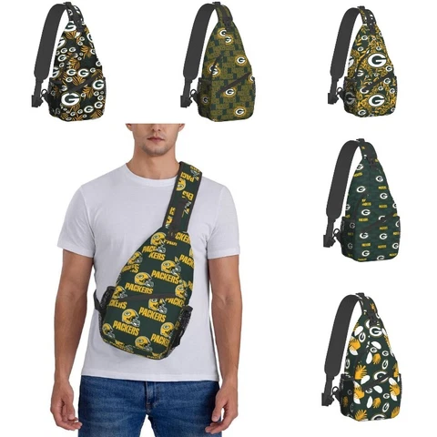 Green Bay Packers Men's Casual Cross Chest Bag Diagonally Portable Travel Bag Cover