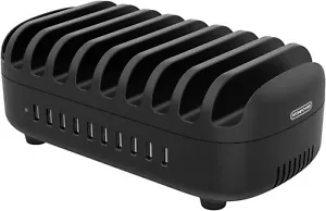 USB Schnellladestation Hub 10 Fach Multi USB Port Ladegerät Adapter für Tablets - Bild 1 von 8