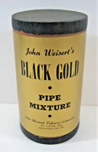 Lata de cartón vintage de oro negro para fumar tabaco etiqueta J Weisert St Louis - Imagen 1 de 4