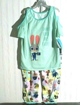 Disney Store Zootopia Girls Pajamas Set Size 9/10 Cold Shoulder NWT - Image 1 of 3