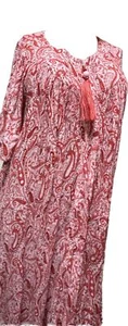 Go Softly Patio Dress 2X Paisley Red 100% Rayon Brand New - Picture 1 of 3