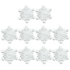 10 Pcs White Snow Cloth Stickers Snowflake Sewing Clothes Fabric