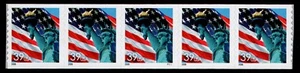 UNITED STATES, SCOTT # 3981, STRIP OF 5 PNC5 # P1111, FLAG & STATUE OF LIBERTY - Picture 1 of 1