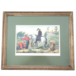 Currier March 1951 Calendar Washington at Mount Vernon 1787 Framed 22" x 18" - Picture 1 of 3