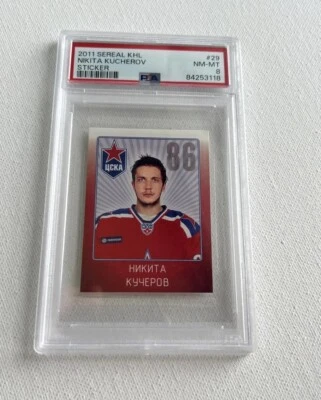 Pegatina Nikita Kucherov 2011 Sereal KHL #CSK29 Rookie RC PSA 8 casi nueva-como nueva Foto 1 de 4