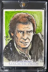 Topps Star Wars 1 of 1 Sketch Card by Chris Mason of Han Solo - Picture 1 of 2