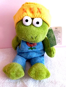 Russ Berrie Leaper The Frog With Tag Plush Knitted Style Soft Toy Comfort Toy - Picture 1 of 3