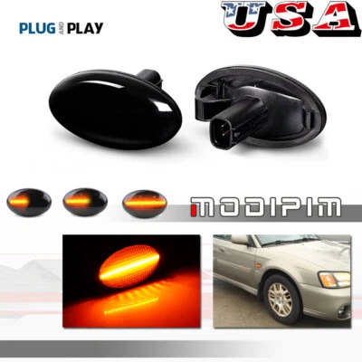 2X Sequential LED Side Marker Lights For Subaru Impreza WRX STI Forester Liberty - Image 1 of 4