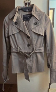 AllSaints Ophelia Mini Mac Convertible Cotton Jacket Charcoal Size 6 - Picture 1 of 12
