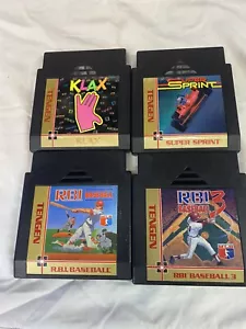 Lotto Videogiochi Nintendo NES Tengen Cartuccia Nera Super Sprint Klax RBI 1 e 3 - Foto 1 di 6