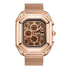 Mens Automatic Watch Rose Gold Status Mesh Band Watch GAMAGES