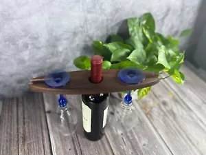 Black Walnut Wine Caddy Wine Holder Wine Rack Wine Gifts Wine Caddy Made in USA - Picture 1 of 4