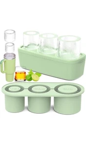 Molde de hielo con tapa y contenedor para congelador, fácil llenado y sin BPA (verde, 40 OZ) - Imagen 1 de 3
