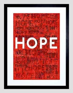 HOPE QUOTE MOTIVATION TYPOGRAPHY RED HIGH QUALITY FRAMED ART PRINT B12X13800 - Bild 1 von 17