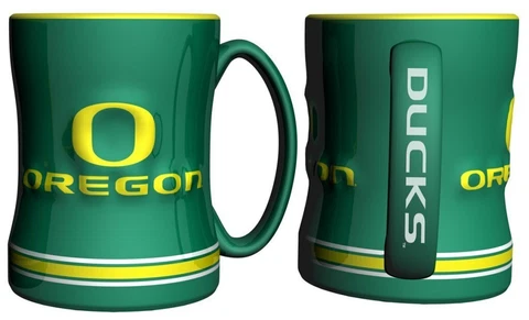 Oregon Ducks 14oz Sculpted Relief Coffee Mug NCAA Cover