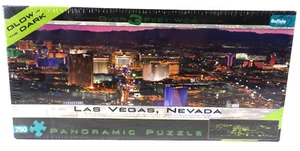 Las Vegas Jigsaw Puzzle GLOW IN the DARK 750 Pieces Panoramic FACTORY SEALED BOX - Picture 1 of 3