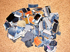 Large Lot Denim Blue Jean Back Pockets & Patches For Quilting Crafts - Upcycled