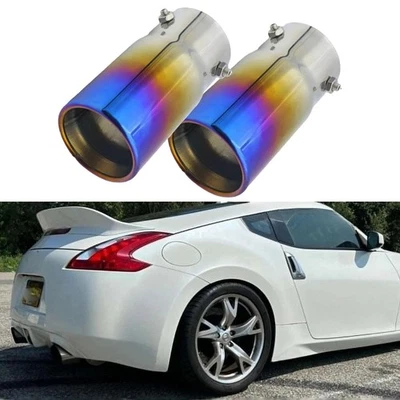 2xFor Nissan 370Z Touring Exhaust Pipe Tip Rear Tail Throat Muffler Stainless Foto 1 de 4