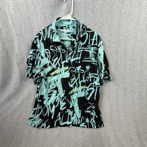 Camisa Zara Hombre XL Negra Verde Graffiti - Imagen 1 de 9