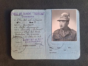 Militaria Tessera STEN 2^ Rgt. ARTIGLIERIA da CAMPAGNA TRIDENTINA con Foto - Picture 1 of 3