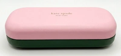 Estuche rígido para gafas de sol Kate Spade, rosa/verde, paño de limpieza Foto 1 de 4