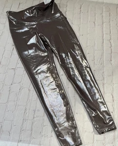 Neu mit Etikett Old Navy Large Powersoft Damen-Leggings SILBER metallic hohe Taille - Bild 1 von 10