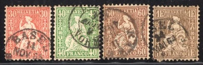 SWITZERLAND / HELVETIA 1862 / Y&T # 38 / 41 USED / CV 500$ - Image 1 of 3