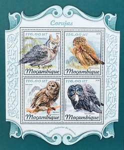MOZAMBIQUE OWLS STAMPS SHEET MNH 2018 BIRDS OF PREY WILDLIFE LITTLE OWL BIRD - Picture 1 of 1