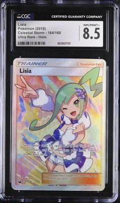 CGC 8.5 NM MINT Lisia 164/168 Sun Moon Celestial Storm Pokemon Full Art Trainer - Image 1 of 2