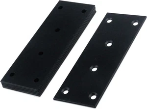 Semetall Flat Brackets 6 Pcs Heavy Duty Straight Brace 128mmx48mm, Black - Picture 1 of 5