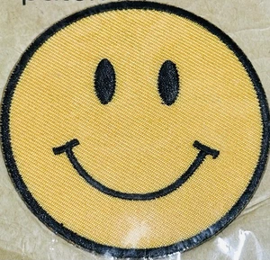Crafter's Iron-On Patch-Smiley Face-New/Sealed Package Yellow/Black (2.5 inches) - Picture 1 of 7