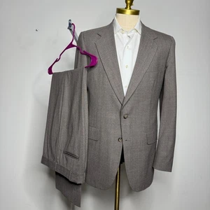 Kuppenheimer Mens Suit 40L 32W Two Piece Pinstripe Brown  Business Formal - Picture 1 of 11