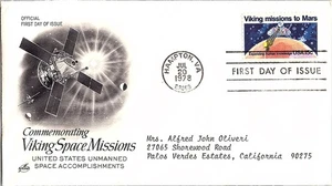 Commemorating Viking Space Missions July 20, 1978 Mail Cover FDC - Picture 1 of 1