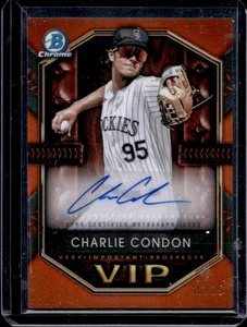 2025 Bowman Charlie Condon Very Important Prospects Auto Orange Refractor #16/25 - Picture 1 of 2