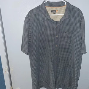 Camisa Quiksilver Para Hombre XL Gris A Cuadros Manga Corta Abotonada Informal Ligera - Imagen 1 de 8