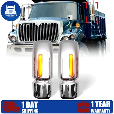 Chrome Door Mirror Covers Pair For International Workstar Left and Right Side Foto 1 de 4