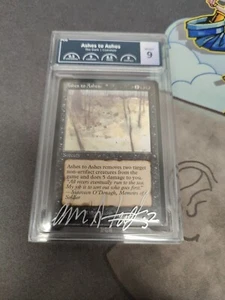 1x Signed Case Graded 9 Ashes To Ashes Magic The Gathering Common - Picture 1 of 4