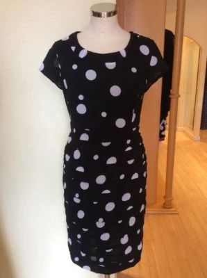 Gerry Weber Dress Size 12 BNWT Black And White Spot Pleats RRP £140 Now £55 - Image 1 of 4